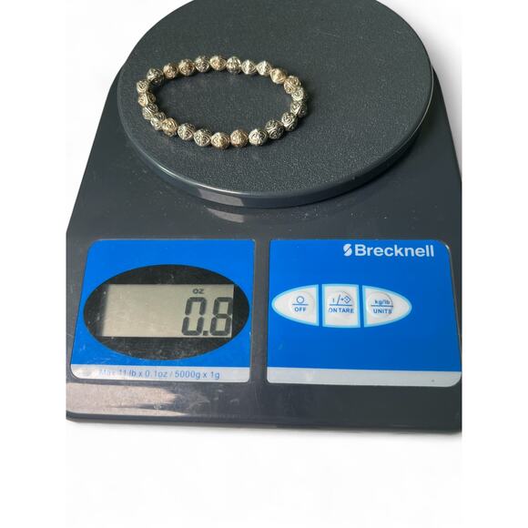 Brighton Meridian Stretch Bracelet-Silver Tone Beads Hearts Women's Jewelry - Picture 3 of 3